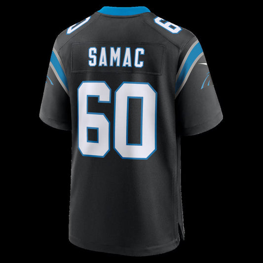 C.Panthers #60 Nick Samac Black Team Game Stitched American Football Jerseys - Main View