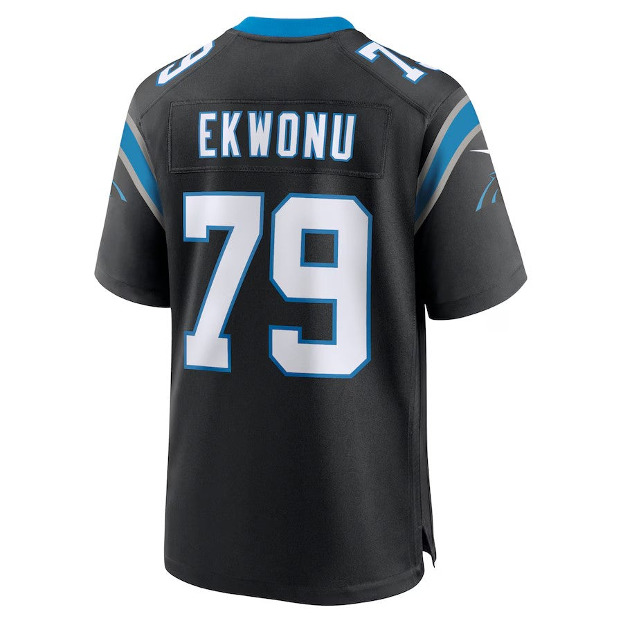 C.Panthers #79 Ikem Ekwonu Black Game Stitched American Football Jerseys - Main View