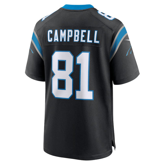 C.Panthers #81 Dalevon Campbell Black Team Game Stitched American Football Jerseys - Main View