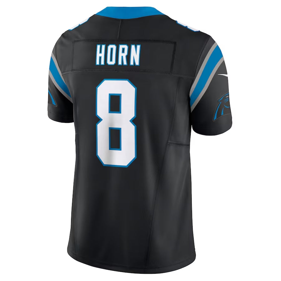 C.Panthers #8 Jaycee Horn Black Vapor F.U.S.E. Limited Stitched American Football Jerseys - Main View