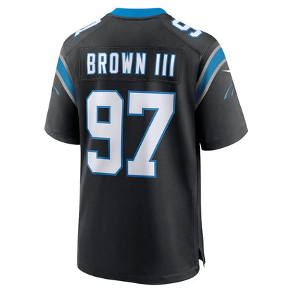 C.Panthers #97 Bobby Brown III Black Team Game Stitched American Football Jerseys - Main View