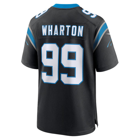 C.Panthers #99 Tershawn Wharton Black Team Game Stitched American Football Jerseys - Main View