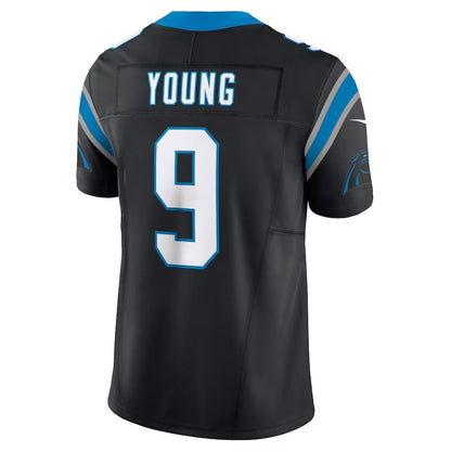 C.Panthers #9 Bryce Young Black Vapor F.U.S.E. Limited Stitched American Football Jerseys - Main View
