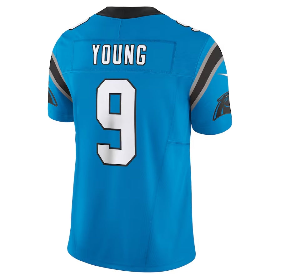 C.Panthers #9 Bryce Young Blue Vapor F.U.S.E. Limited Stitched American Football Jerseys - Main View