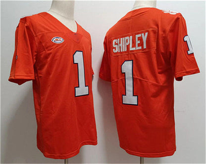 C.Tigers #1 Will Shipley Orange Stitched Football Jersey College Jerseys - Main View