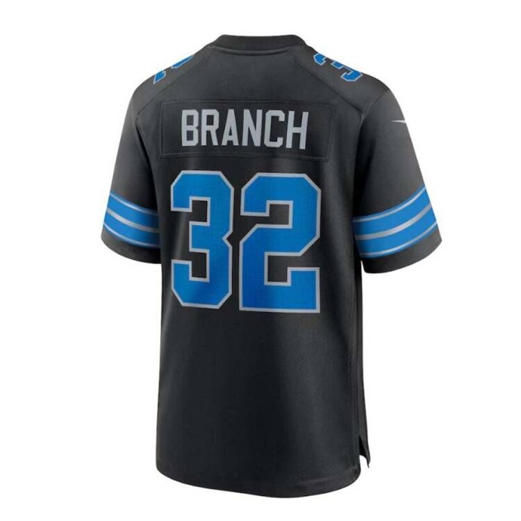 D.Lions #32 Brian Branch Black 2nd Alternate Game Jersey American Football Jerseys - Main View