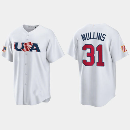 #31 CEDRIC MULLINS BALTIMORE ORIOLES 2023 WORLD BASEBALL CLASSIC USA REPLICA JERSEY ¨C WHITE Stitches Baseball Jerseys - Main View