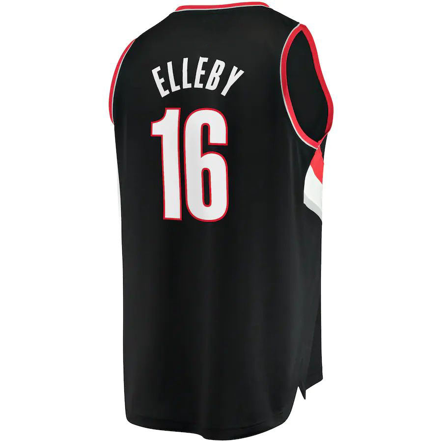P.Trail Blazers #16 CJ Elleby Fanatics Branded 2021-22 Fast Break Replica Jersey Icon Edition Black Stitched American Basketball Jersey - Main View