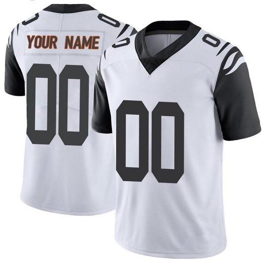Custom C.Bengals White Limited Color Rush Football Jerseys - Main View