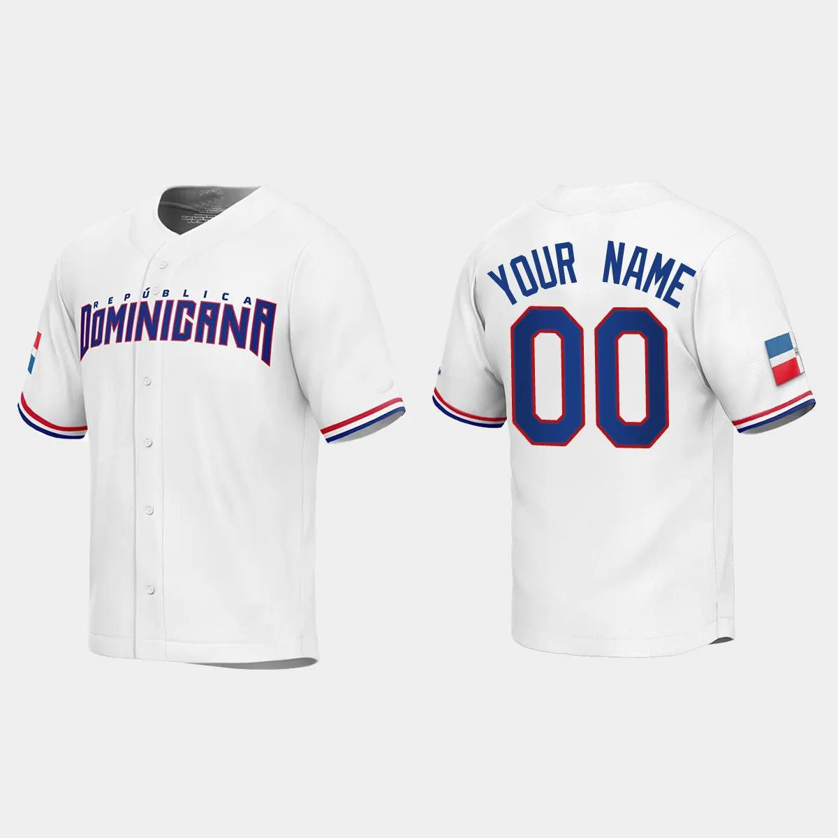 CUSTOM DOMINICAN REPUBLIC BASEBALL 2023 WORLD BASEBALL CLASSIC REPLICA JERSEY – WHITE Stitches Baseball Jerseys - Main View