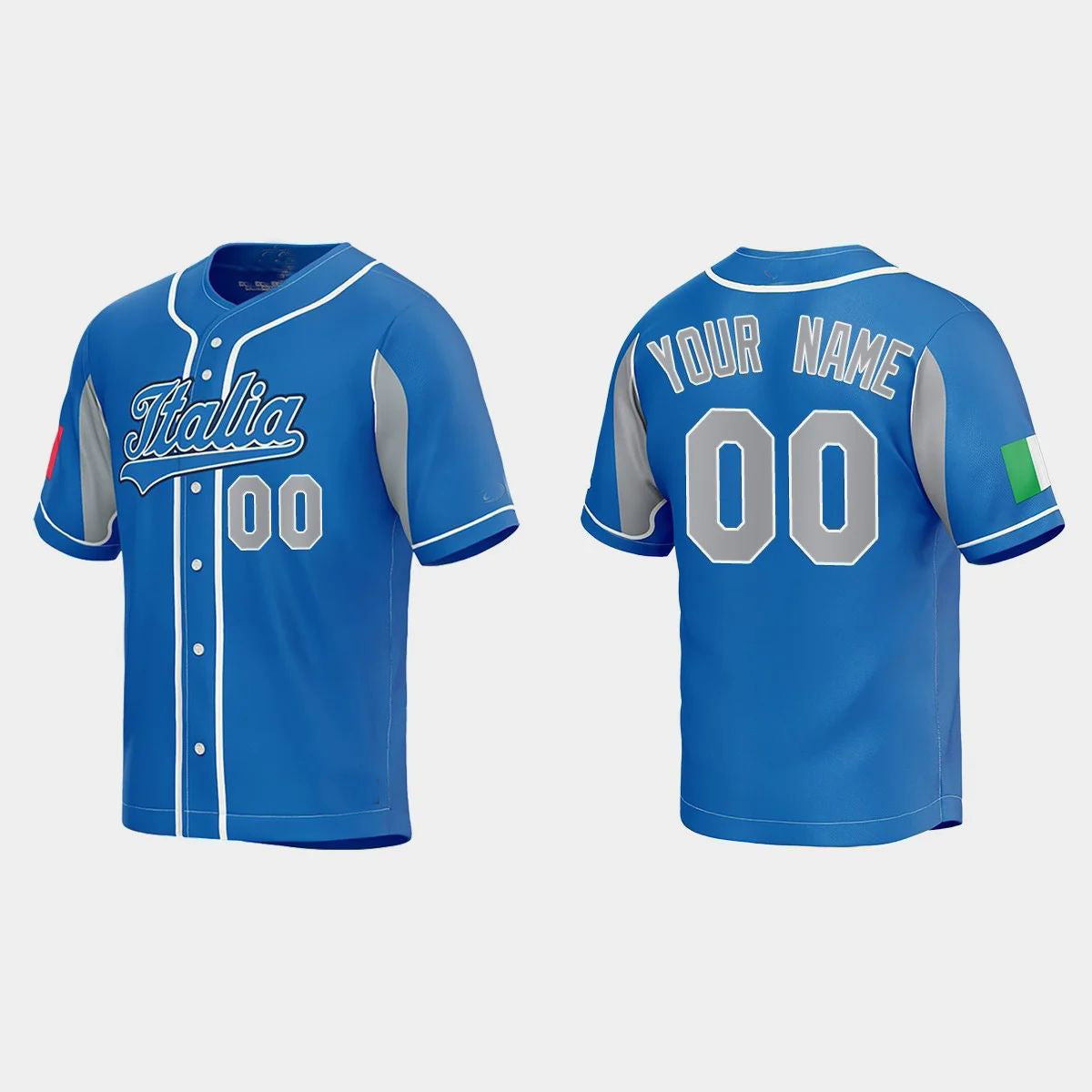 CUSTOM ITALY BASEBALL 2023 WORLD BASEBALL CLASSIC JERSEY ROYAL Stitches Baseball Jerseys - Main View