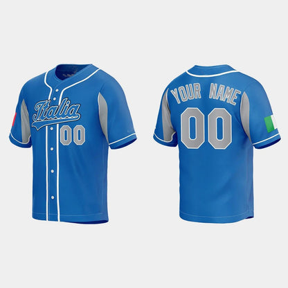 CUSTOM ITALY BASEBALL 2023 WORLD BASEBALL CLASSIC JERSEY ROYAL Stitches Baseball Jerseys - Main View