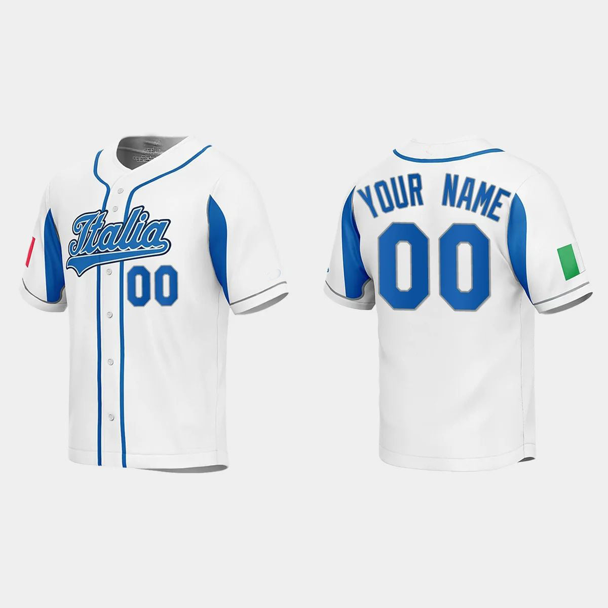 CUSTOM ITALY BASEBALL 2023 WORLD BASEBALL CLASSIC JERSEY WHITE Stitches Baseball Jerseys - Main View