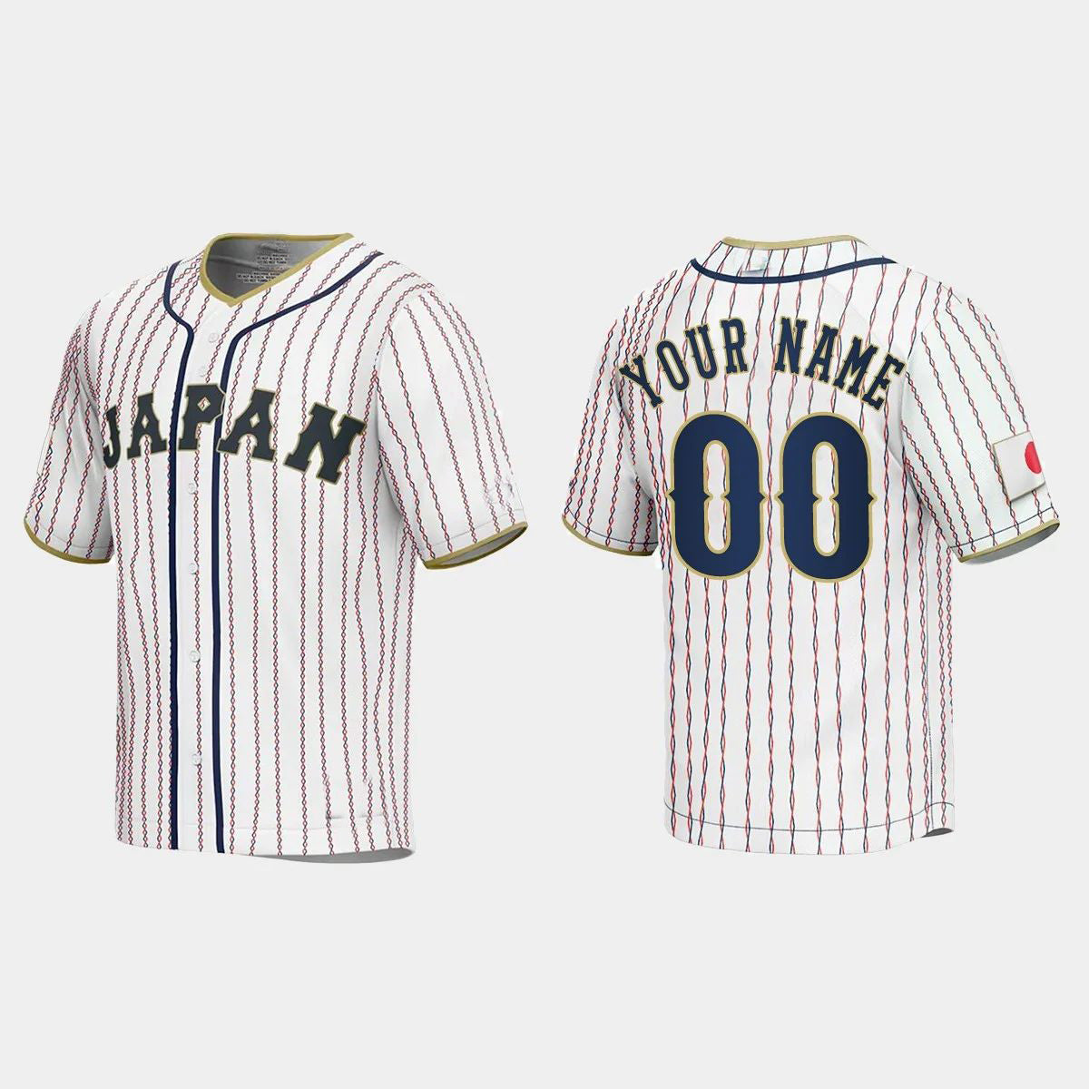 CUSTOM JAPAN BASEBALL 2023 WORLD BASEBALL CLASSIC JERSEY WHITE Stitches Baseball Jerseys - Main View
