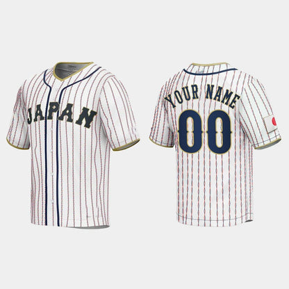 CUSTOM JAPAN BASEBALL 2023 WORLD BASEBALL CLASSIC JERSEY WHITE Stitches Baseball Jerseys - Main View