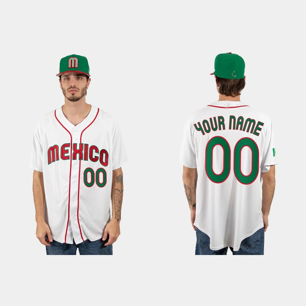 CUSTOM MEXICO BASEBALL 2023 WORLD BASEBALL CLASSIC JERSEY WHITE Stitches Baseball Jerseys - Main View