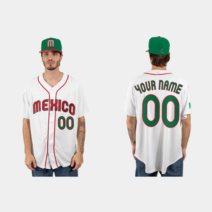CUSTOM MEXICO BASEBALL 2023 WORLD BASEBALL CLASSIC JERSEY WHITE Stitches Baseball Jerseys - Main View