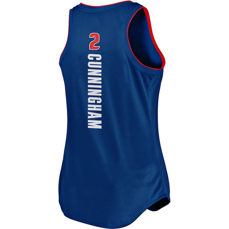 D.Pistons #2 Cade Cunningham Fanatics Branded 2021-22 Fast Break Tank Jersey Blue Icon Edition Stitched American Basketball Jersey - Main View