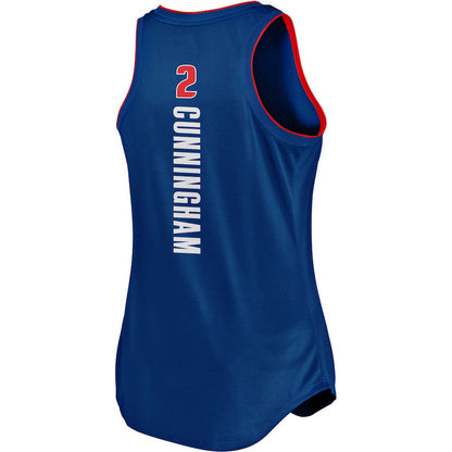 D.Pistons #2 Cade Cunningham Fanatics Branded 2021-22 Fast Break Tank Jersey Blue Icon Edition Stitched American Basketball Jersey - Main View