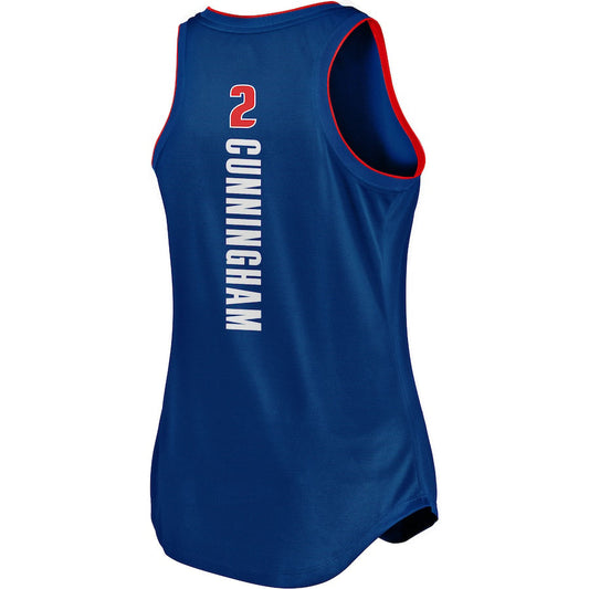 D.Pistons #2 Cade Cunningham Fanatics Branded 2021-22 Fast Break Tank Jersey Blue Icon Edition Stitched American Basketball Jersey - Main View