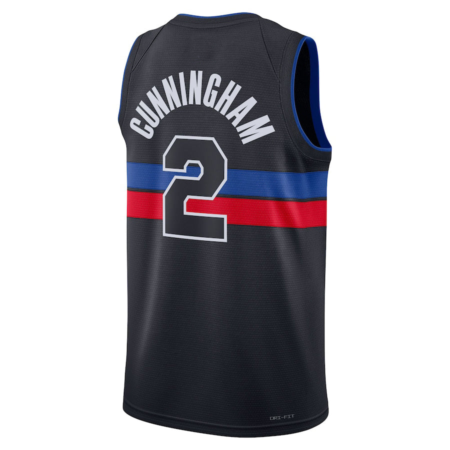 D.Pistons #2 Cade Cunningham Jordan Brand 2022-23 Statement Edition Swingman Jersey Black Stitched American Basketball Jersey - Main View