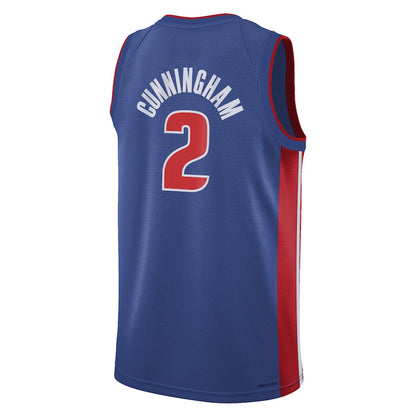 D.Pistons #2 Cade Cunningham 2021-22 Swingman Jersey Blue Icon Edition Stitched American Basketball Jersey - Main View