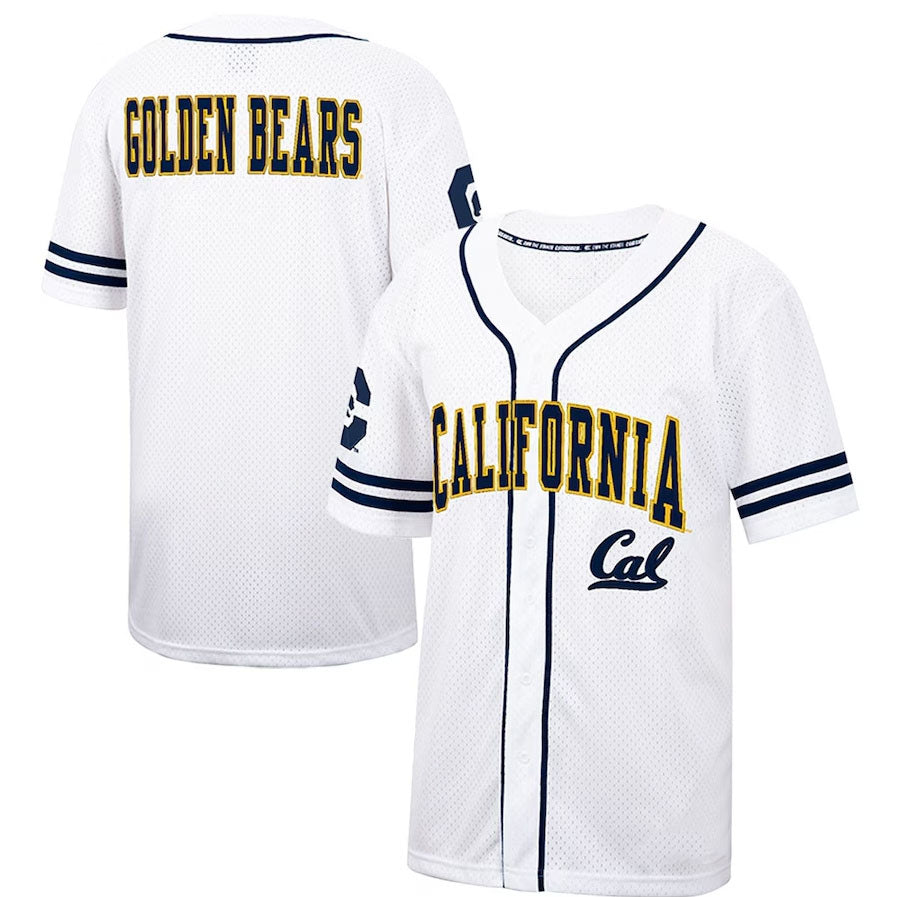 C.Bears Colosseum Free Spirited Mesh Button-Up Baseball Jersey - White American College Jerseys - Main View