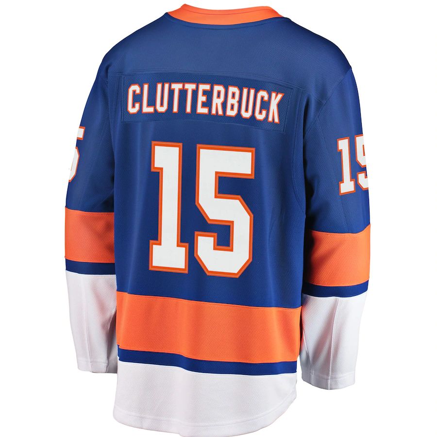 NY.Islanders #15 Cal Clutterbuck Fanatics Branded Breakaway Player Jersey Royal Stitched American Hockey Jerseys - Main View