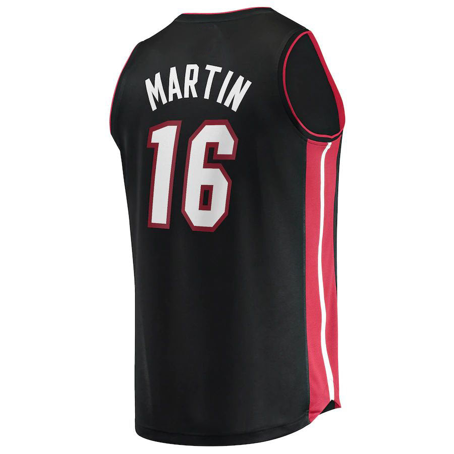 M.Heat #16 Caleb Martin Fanatics Branded  2021-22 Fast Break Replica Jersey Icon Edition Black Stitched American Basketball Jersey - Main View