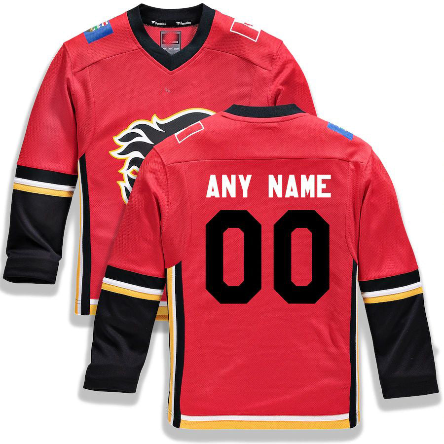 Custom C.Flames Fanatics Branded Alternate Replica Red Stitched American Hockey Jerseys - Main View