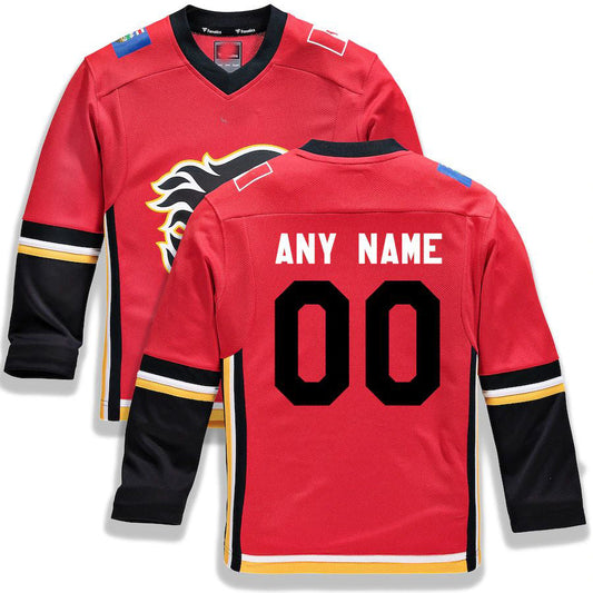 Custom C.Flames Fanatics Branded Alternate Replica Red Stitched American Hockey Jerseys - Main View