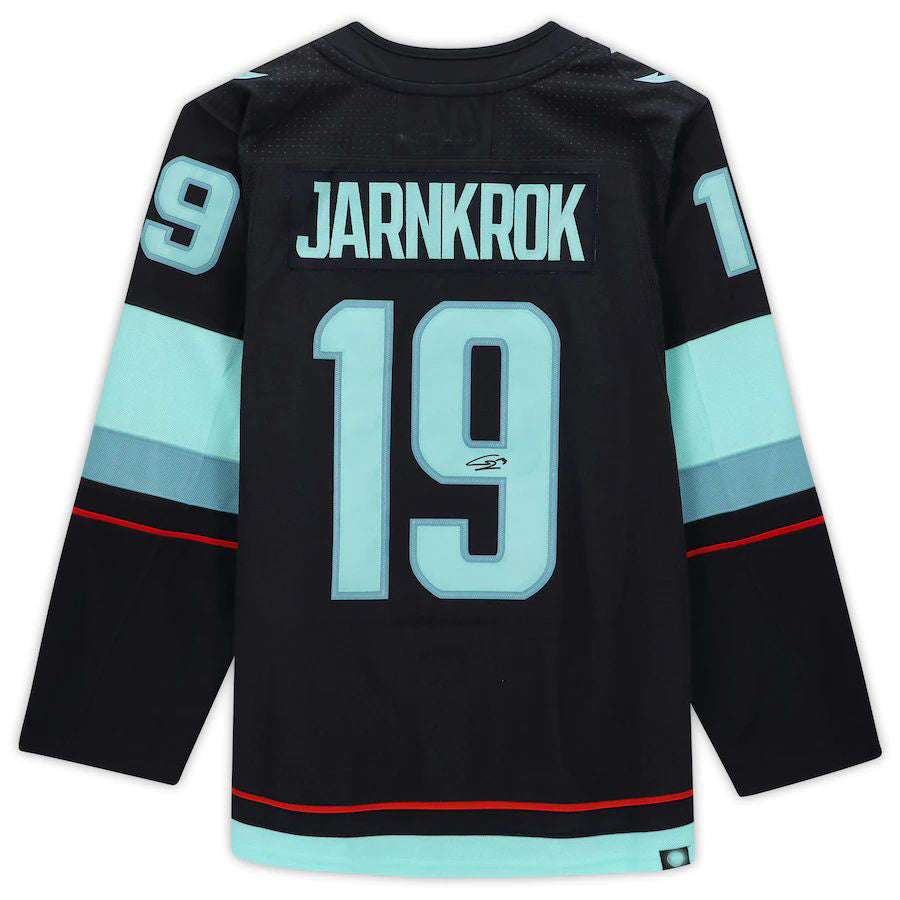 S.Kraken #19 Calle Jarnkrok Seattle Kraken Fanatics Authentic Autographed Jersey with Inaugural Season Jersey Patch Blue Stitched American Hockey Jerseys - Main View