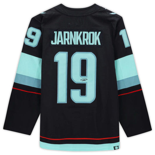 S.Kraken #19 Calle Jarnkrok Seattle Kraken Fanatics Authentic Autographed Jersey with Inaugural Season Jersey Patch Blue Stitched American Hockey Jerseys - Main View