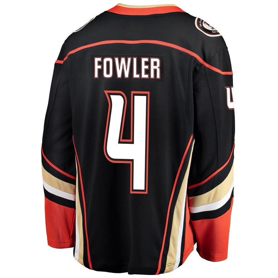 A.Ducks #4 Cam Fowler Fanatics Branded Breakaway Player Jersey Black Stitched American Hockey Jerseys - Main View
