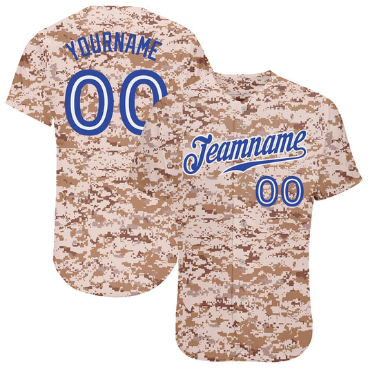 Custom Camo Royal-White Authentic Salute To Service Baseball Jersey - Main View