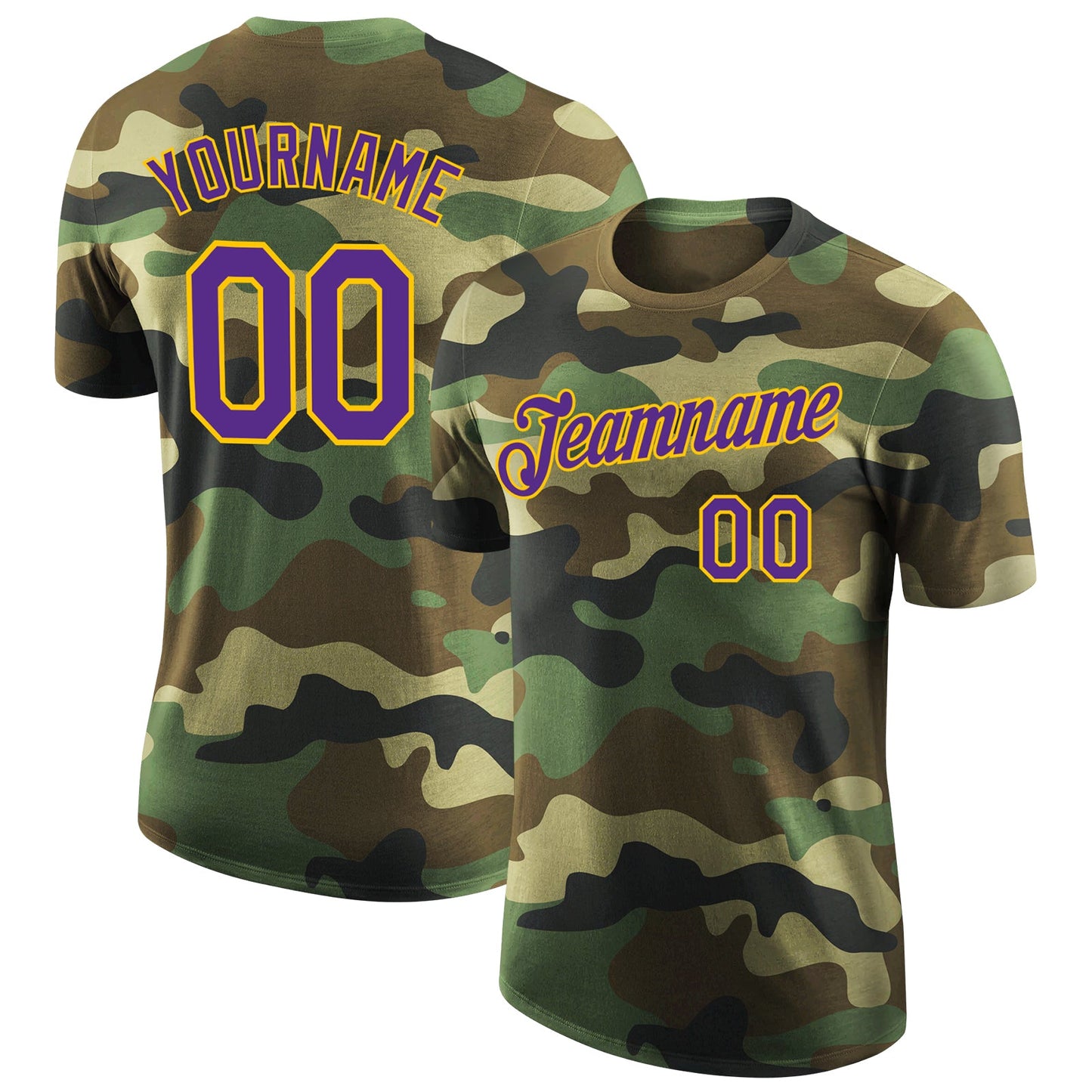 Custom Camo Purple-Yellow Performance Salute To Service T-Shirt - Main View