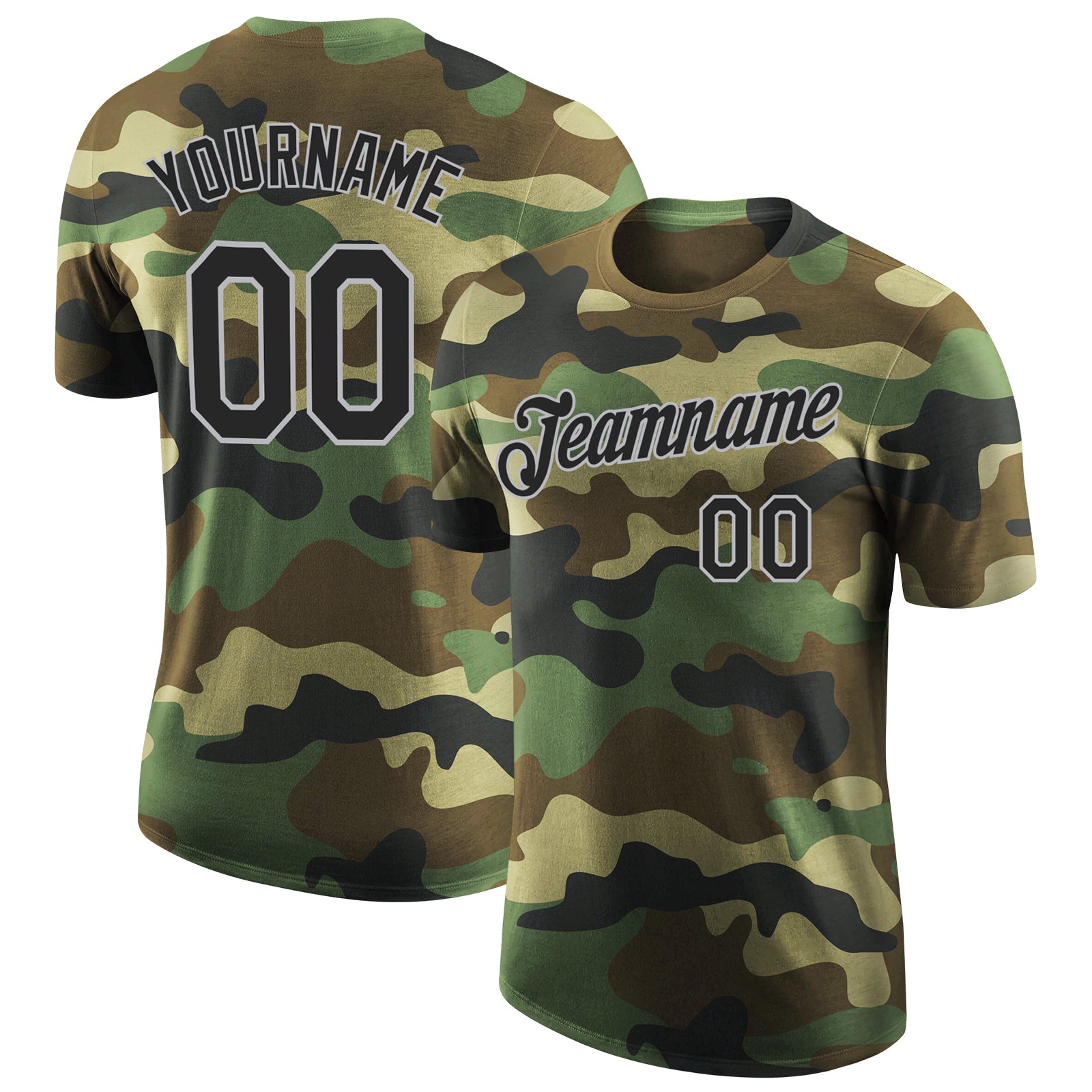 Custom Camo Black-Gray Performance Salute To Service T-Shirt - Main View