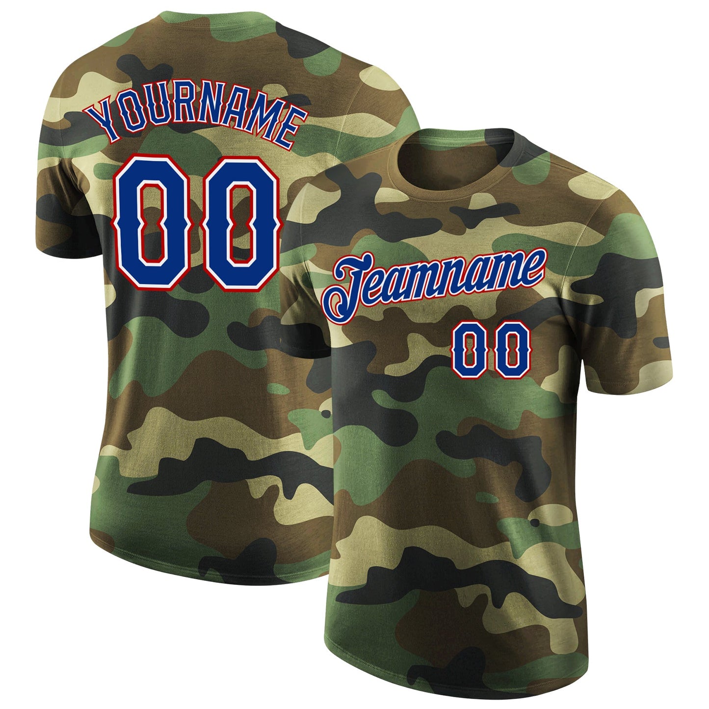 Custom Camo Royal-Red Performance Salute To Service T-Shirt - Main View