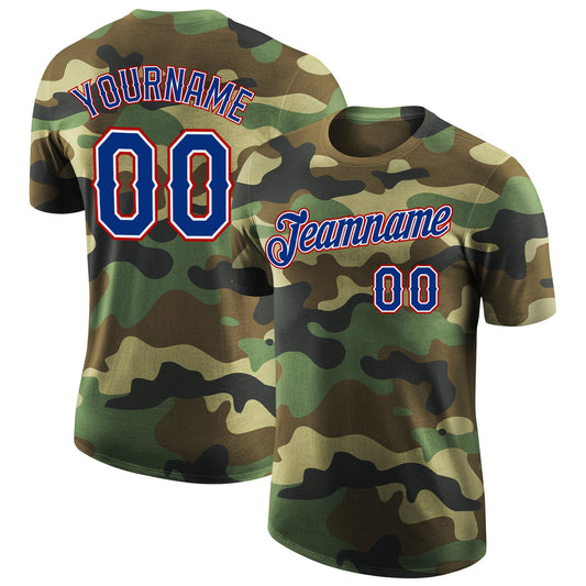 Custom Camo Royal-Red Performance Salute To Service T-Shirt - Main View