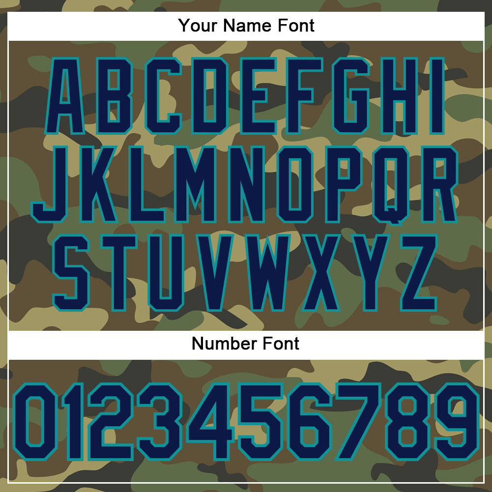 Custom Camo Navy-Teal Performance Salute To Service T-Shirt view 4