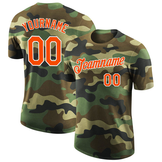 Custom Camo Orange-White Performance Salute To Service T-Shirt - Main View