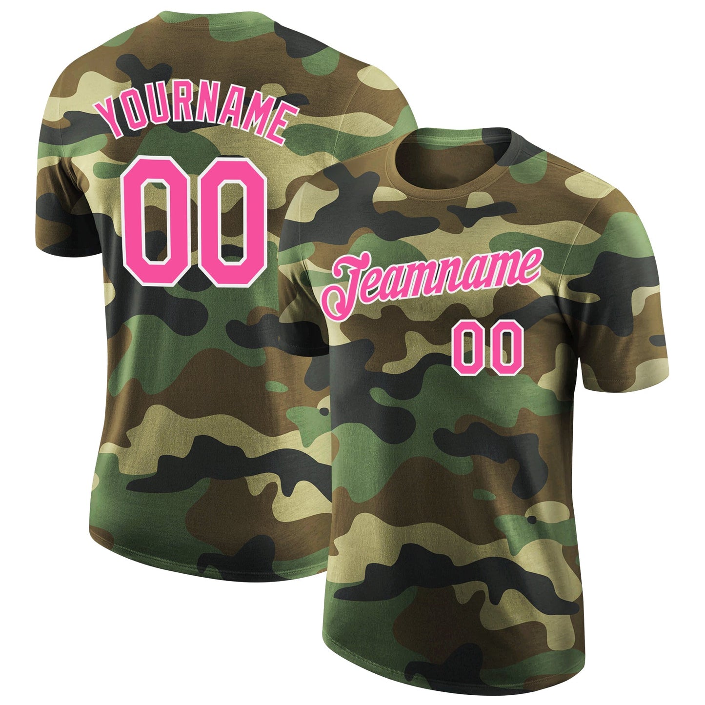 Custom Camo Pink-White Performance Salute To Service T-Shirt - Main View