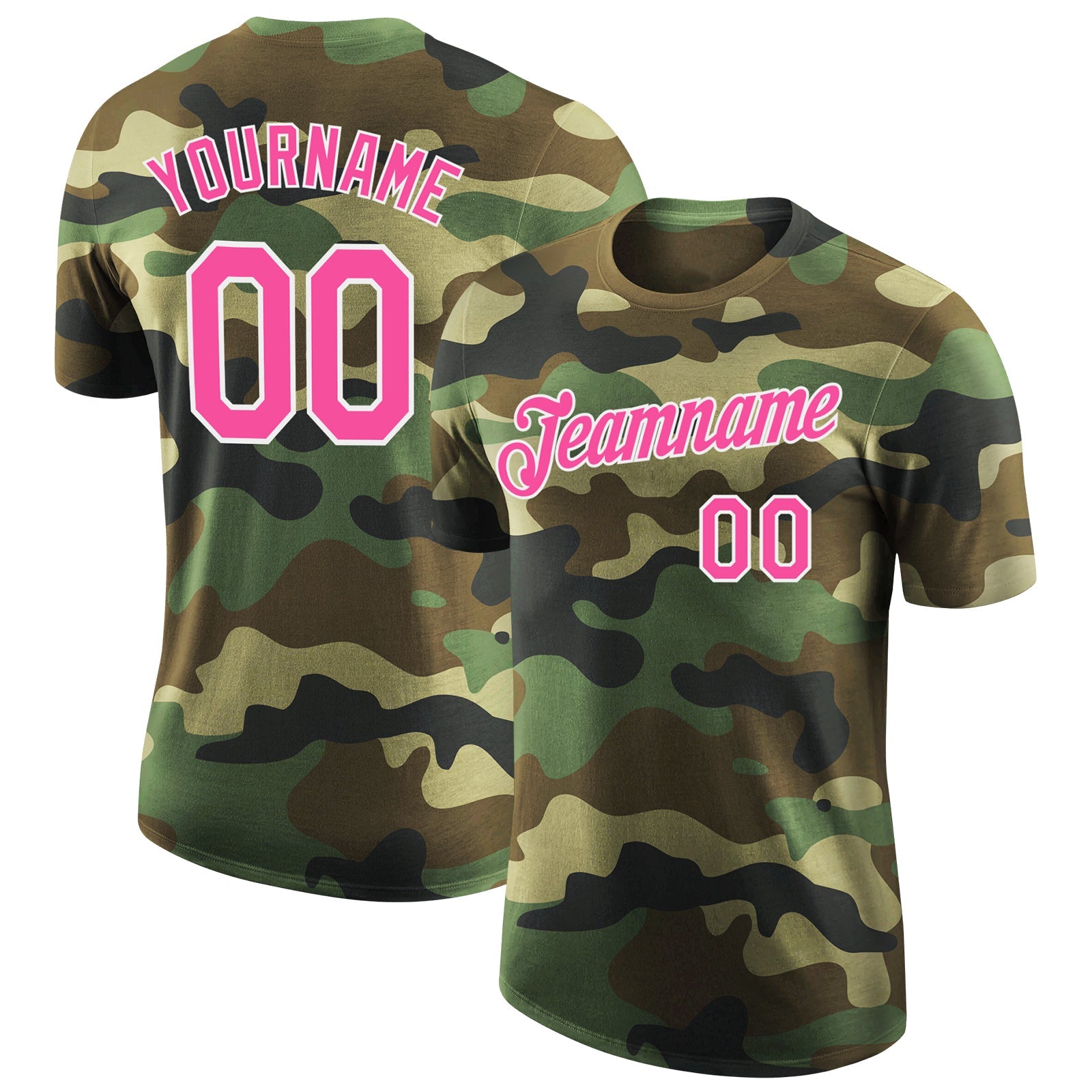 Custom Camo Pink-White Performance Salute To Service T-Shirt - Main View