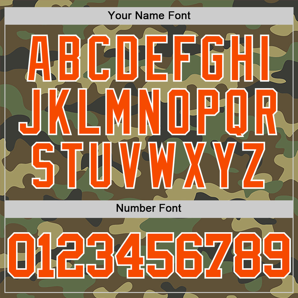 Custom Camo Orange-White Authentic Salute To Service Basketball Jersey view 4
