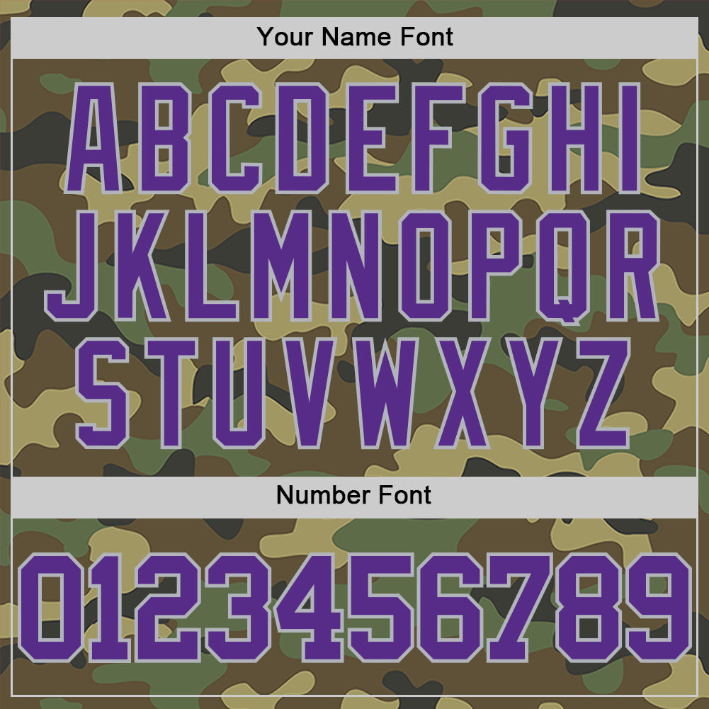 Custom Camo Purple-Gray Authentic Salute To Service Basketball Jersey view 4