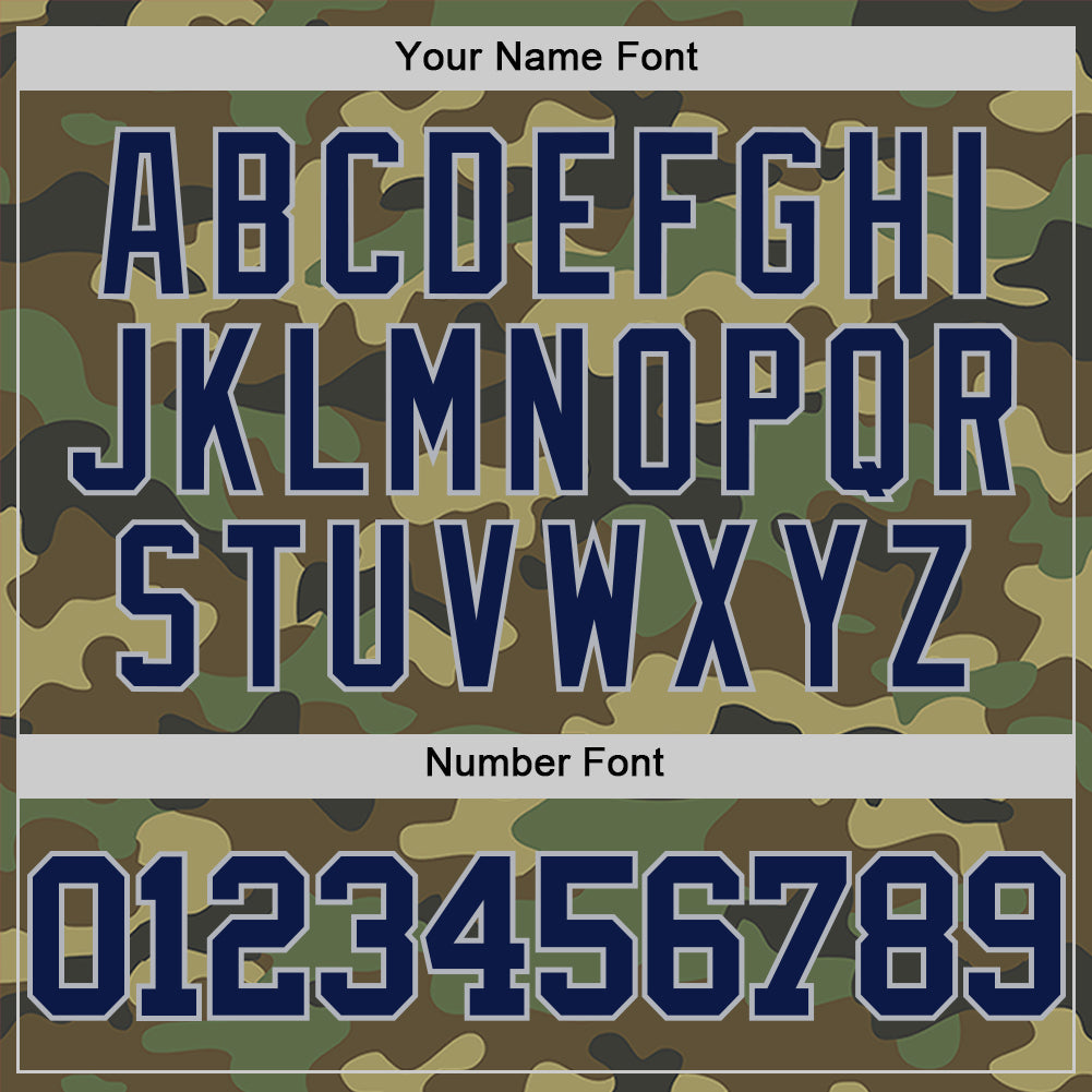 Custom Camo Navy-Gray Authentic Salute To Service Basketball Jersey view 4