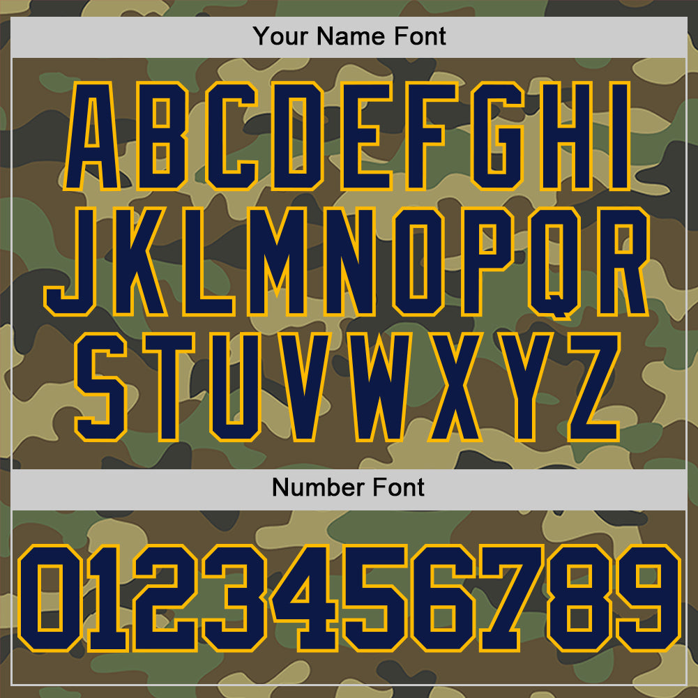 Custom Camo Navy-Gold Authentic Salute To Service Basketball Jersey view 4