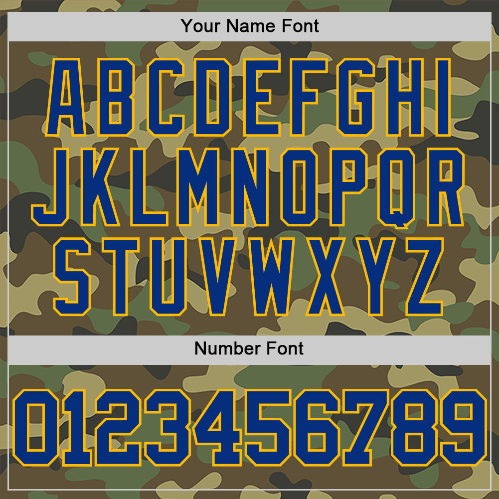 Custom Camo Royal-Gold Authentic Salute To Service Basketball Jersey view 4