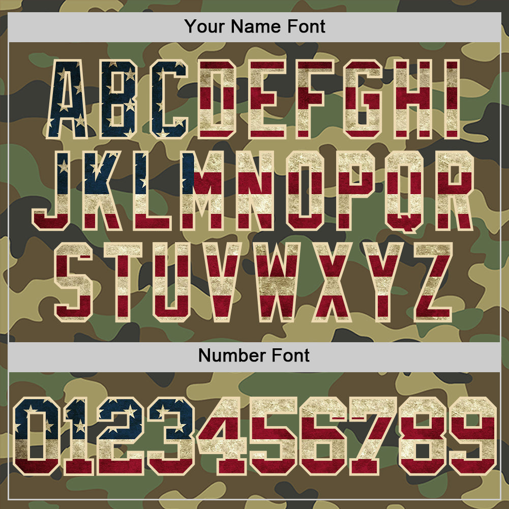 Custom Camo Vintage USA Flag Cream-Black Authentic Salute To Service Basketball Jersey view 4