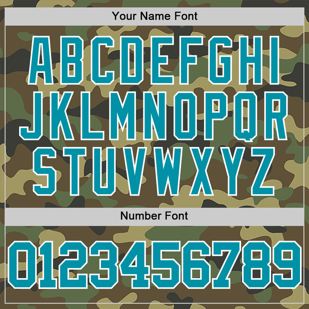 Custom Camo Teal-White Authentic Salute To Service Basketball Jersey view 4